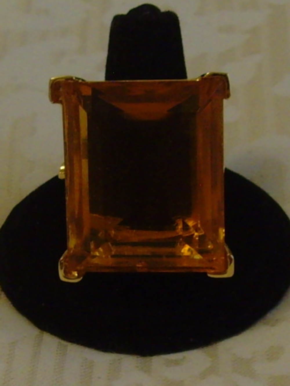 Kenneth J Lane (KJL) RARE Vintage Faux Topaz Colored Stone Ring (Adjustable) - Picture 10 of 14
